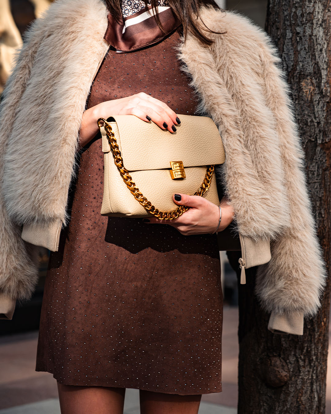 SÜET TAŞLI KISA KOL ELBİSE