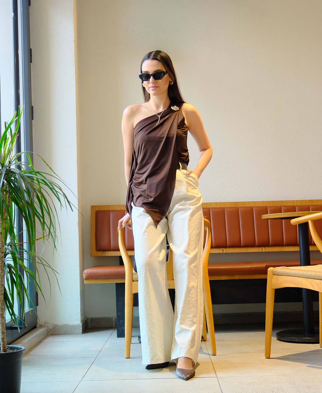 KEMERLİ SATEN BOL PANTOLON