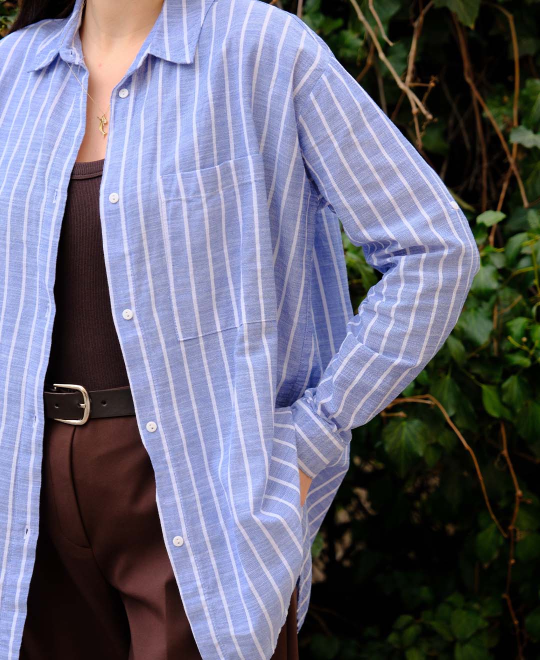 ÇİZGİLİ TEK CEP GÖMLEK