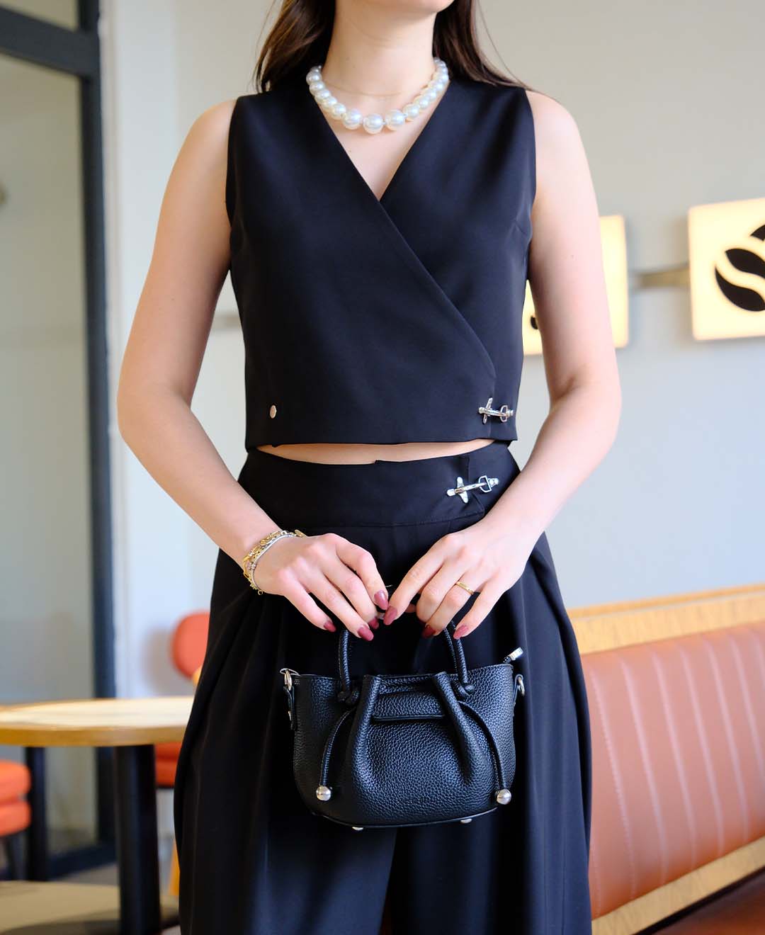 ASTARLI ÇİZGİLİ  KRUVAZE YELEK