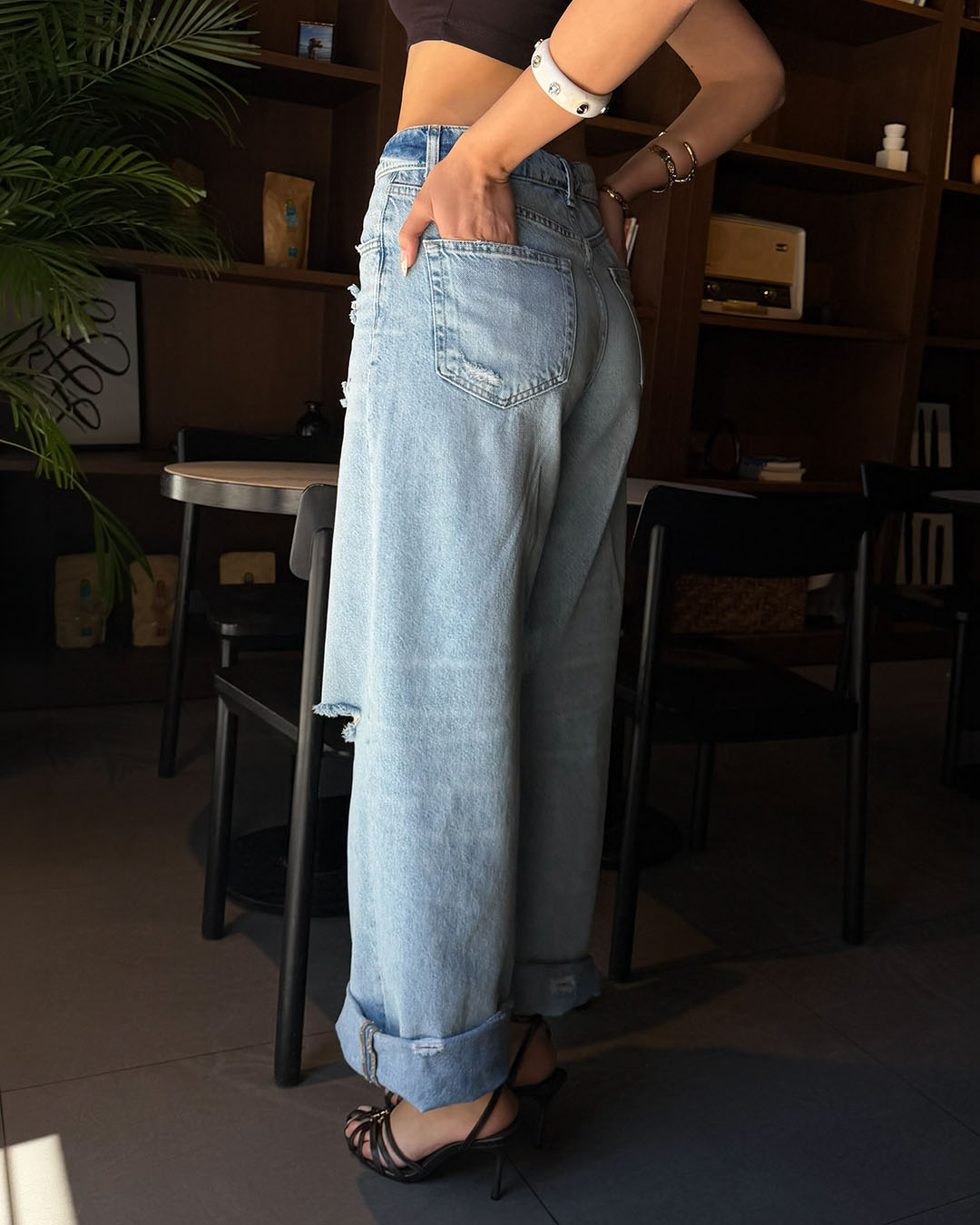 LAZER KESİM KOT PANTOLON