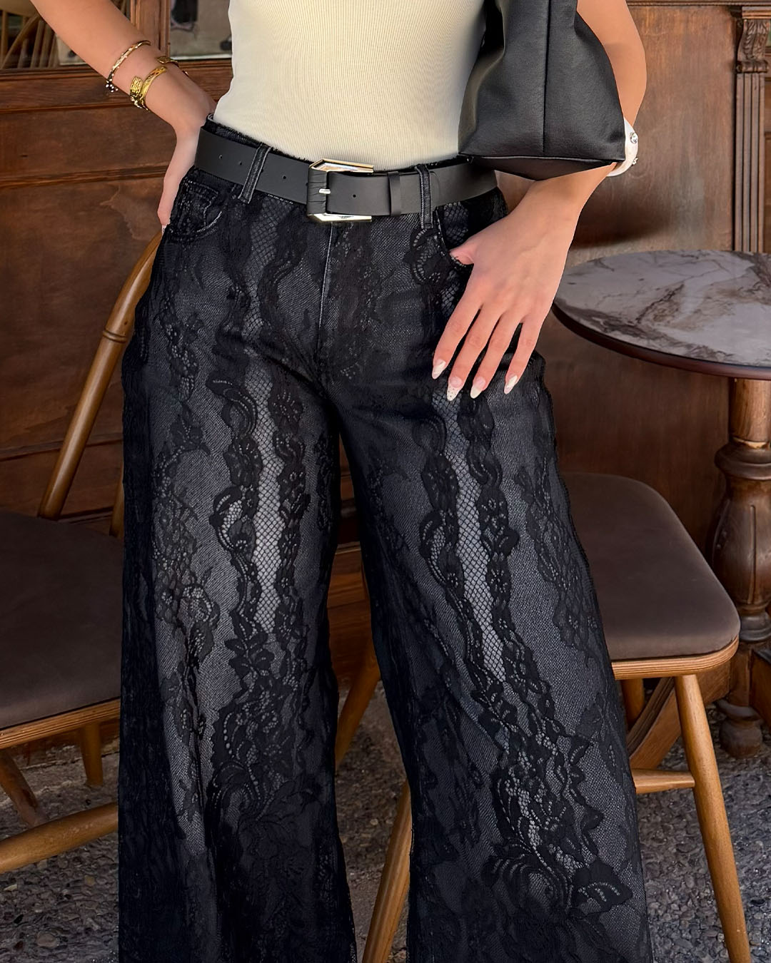 İÇİ KOT TÜLLÜ PANTOLON