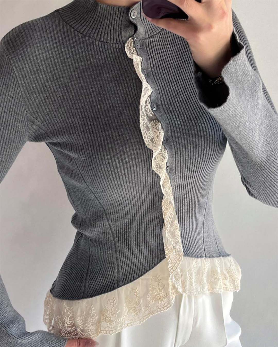 FİTİLLİ DANTELLİ HIRKA