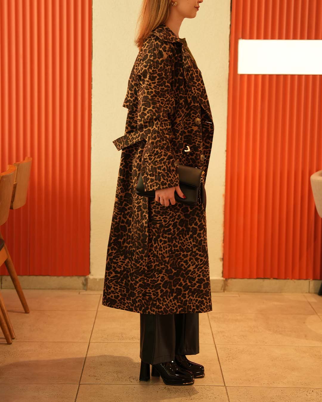 LEOPAR DESENLİ TRENCH